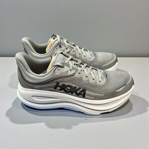 HOKA Mens Bondi 9 Running Shoes, Galactic Grey/Stellar Grey 10D New